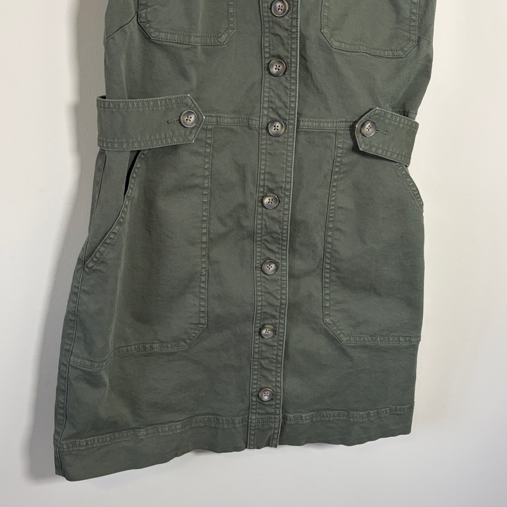 Veronica Beard Jax Dress Army Green Shirtdress Cap Sleeve Mini Cargo Sz 8 - Picture 7 of 16
